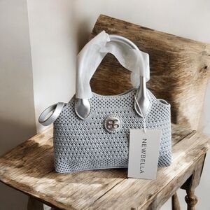 NWT NEWBELLA Gray Woven Handbag And Coin Purse
